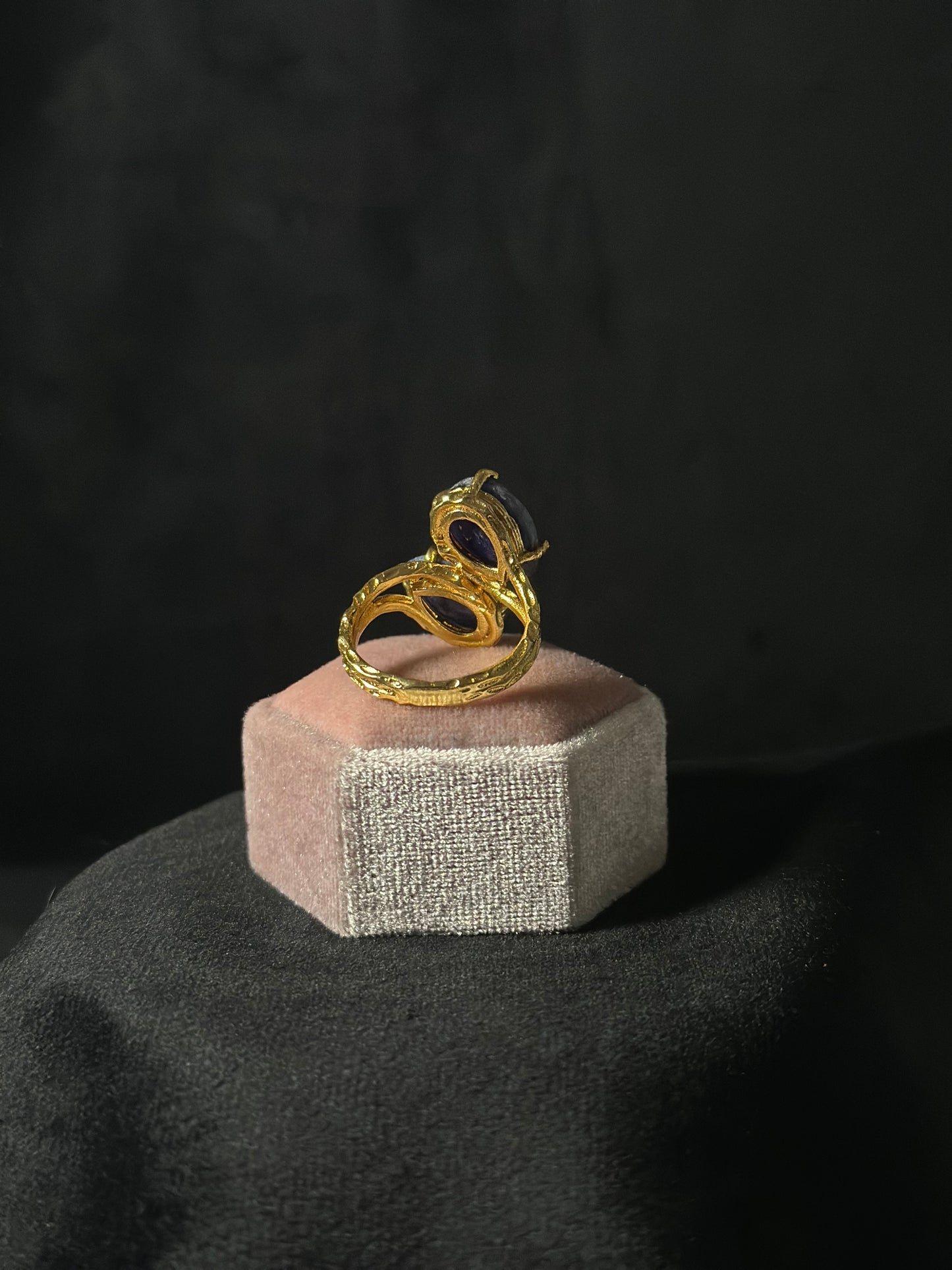 Anello Sodalite (Ottone placcato gold)