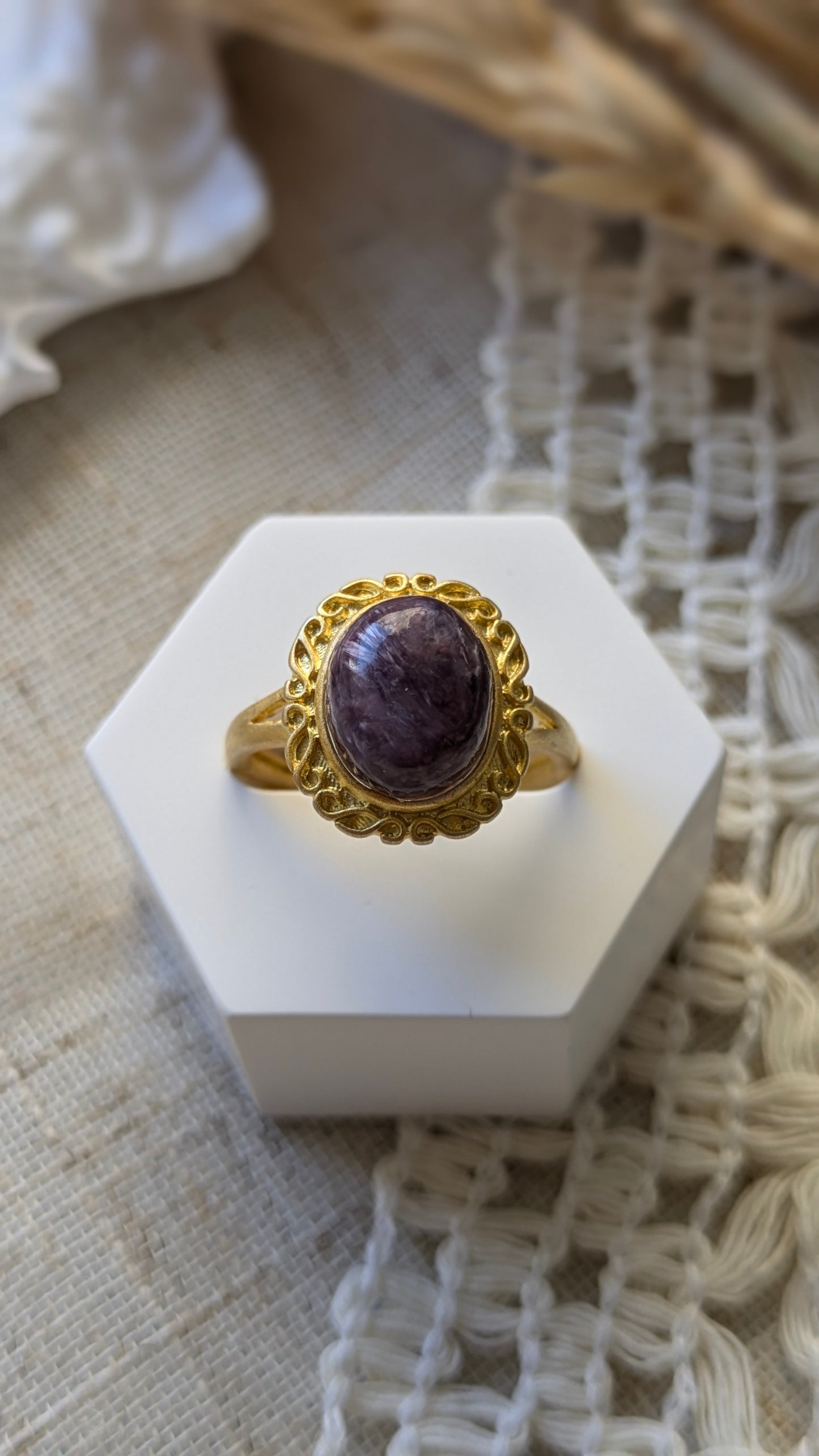 Anello Charoite GOLD