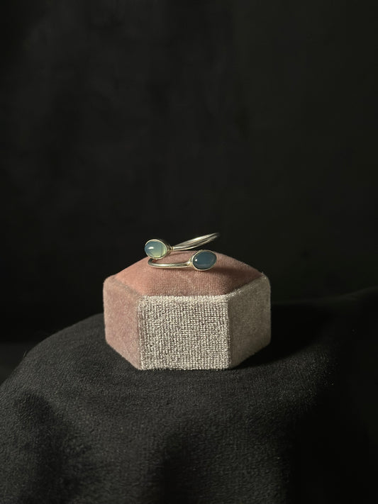 Anello acquamarina (Lega di argento)