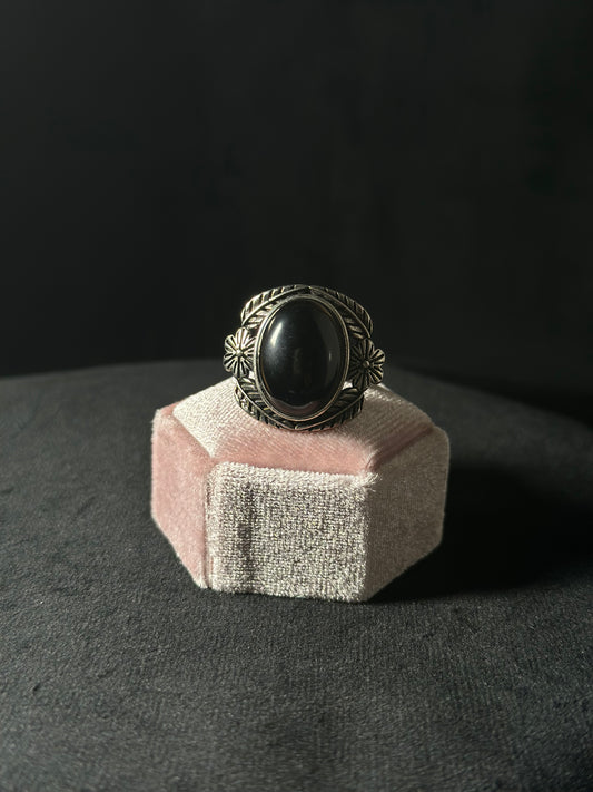Anello in ossidiana nera - Intreccidichiara