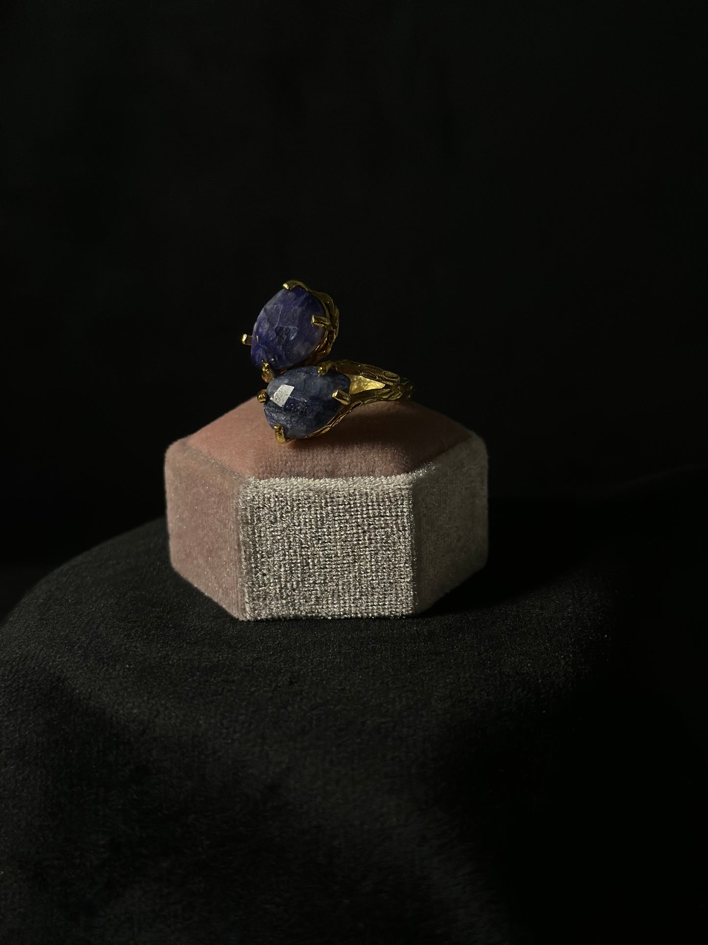 Anello Sodalite (Ottone placcato gold)