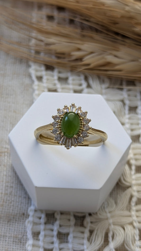 Anello Giada verde Gold - Intreccidichiara