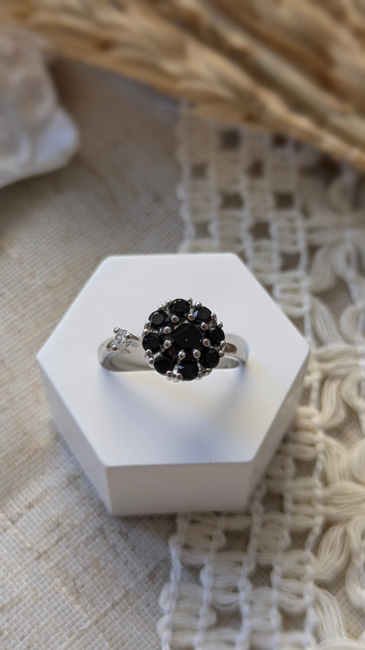 Anello in ossidiana nera Spin(S925) - Intreccidichiara